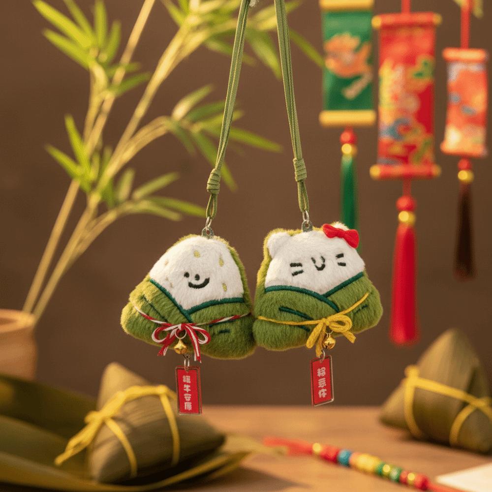 Chinese Style Zongzi Pendant Traditional Cartoon Plush Doll Pendant Cultural Activity