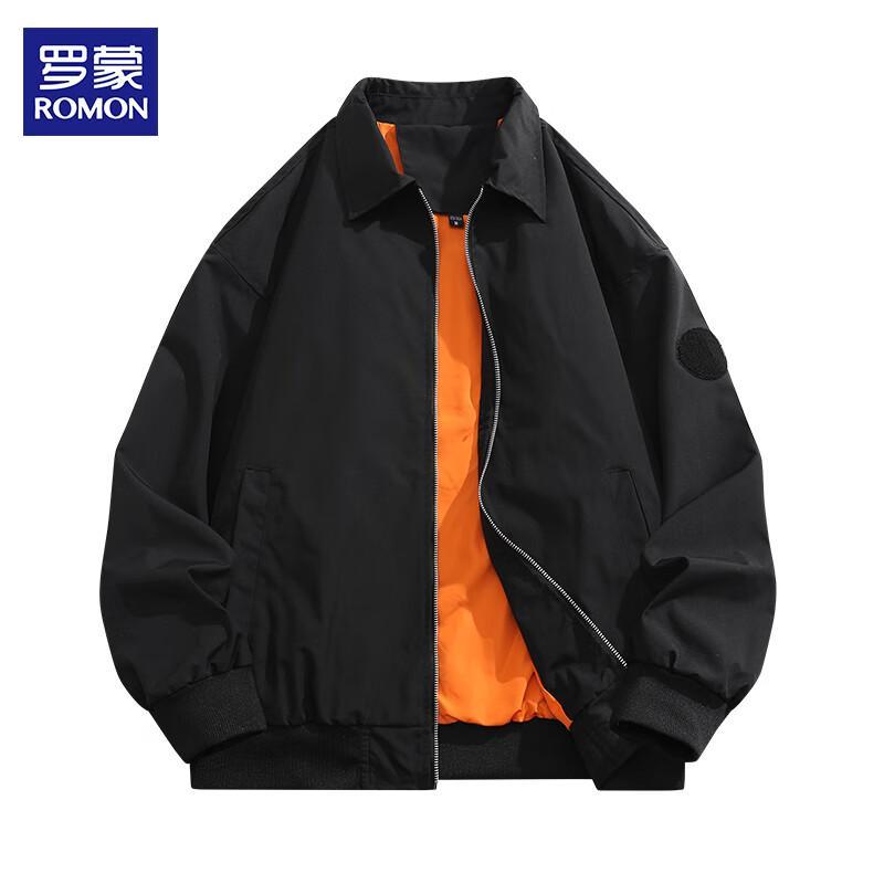 

ROMON Men s Autumn Lapel Flight Jacket 2XL