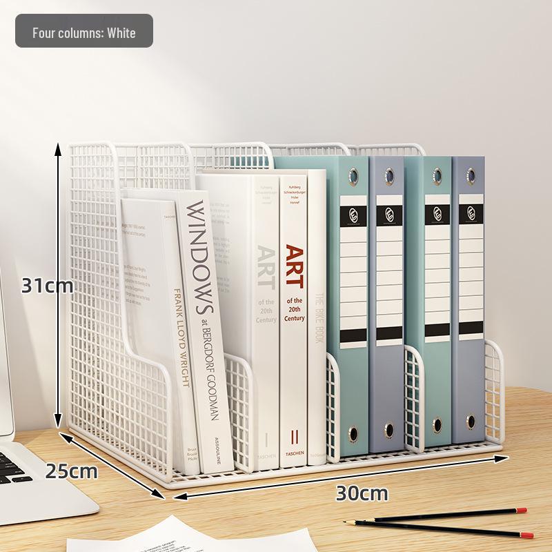 Large Metal Desk Organizer File Holder and Bookshelf