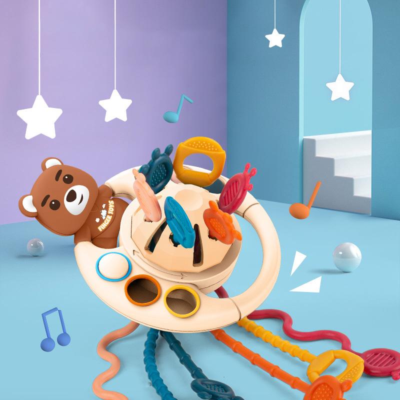 Pull String Interactive Teething Toy For Boy Girl Sensory Educational Boy Girl Toy Fun Early Learning Activity For Boys Girls