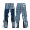 GALLERY DEPT Jeans Acampanados Retro Unisex Patchwork Desgastados con Lavado Salpicado