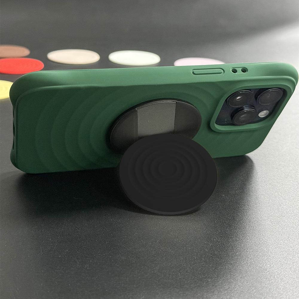 Simple Solid Color Magsafe Magnetic Suction Bracket Wavy Circle High-end Tide Brand Casetif Multi-function