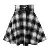 Checked Lace Up Slim a-Line Skirt Plaid Lace Up Slim Fit A- Line Skirt