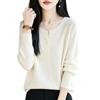 V-neck Knitted Sweater, Base Layer Shirt, Top Dress, Women's Long-sleeved Knitted Sweater, Multi-color Design