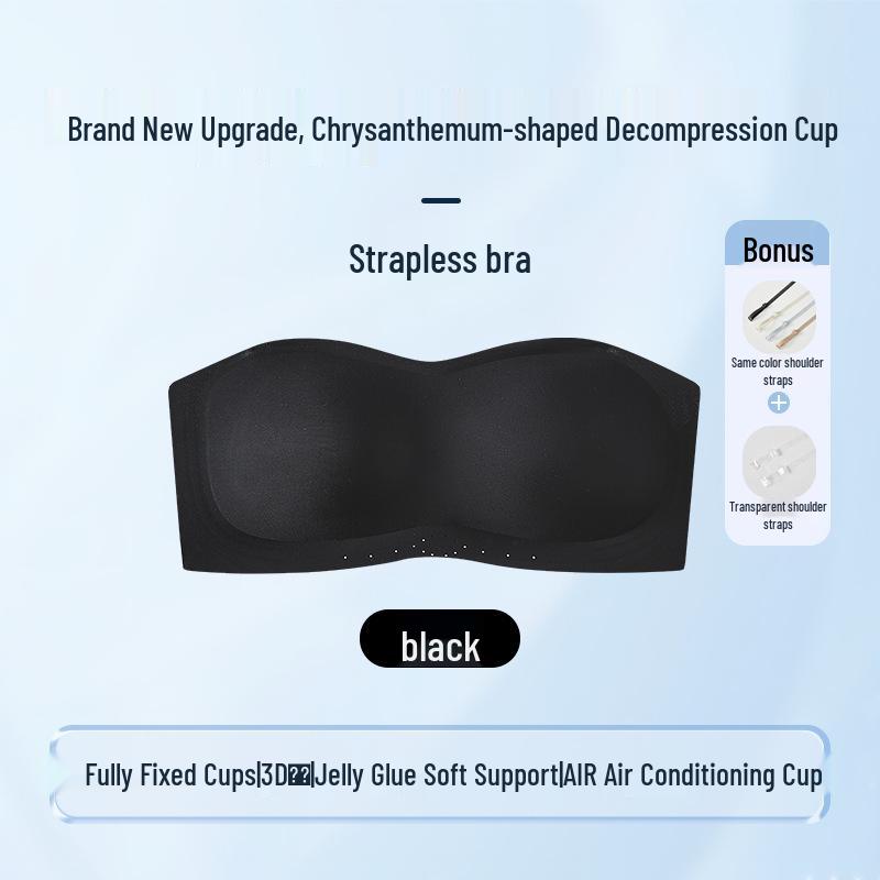 

Breathable Strapless Push-Up Bra for Women - Seamless, Non-Slip Support with Lift M