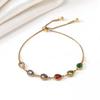 Dopamine Teardrop Zircon Bracelet: Vibrant Colorful Sugar Cube Design