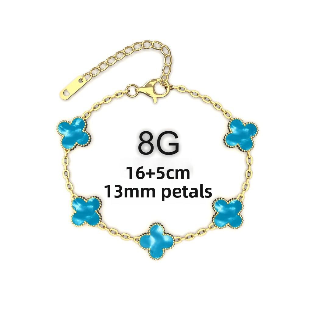 13MM Titanium Steel Four-leaf Clover Bracelet Small Fresh Fashion Petals 18K Does Not Lose Color Ladies Bracelet