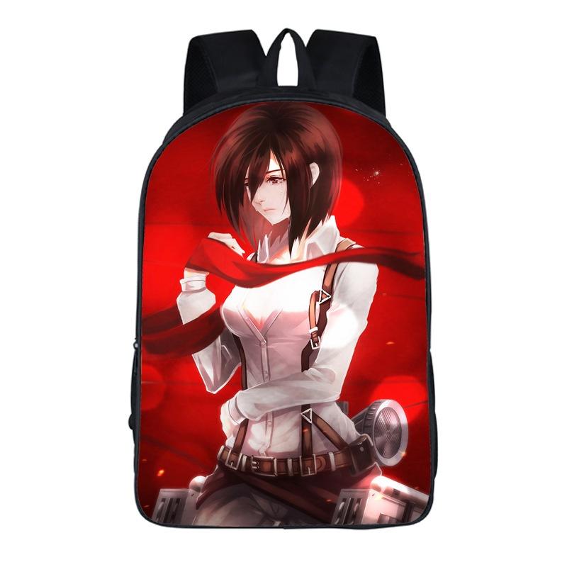 Stylish Anime Attack On Titan Zipper Backpack With Large Capacity For Students And Fans