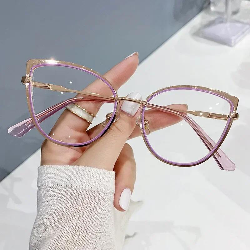

Anti-Blue Light Women Cat Eye Eyeglasses Frame Brand Designer Oversized Optical Glasses Frames Clear Glasses