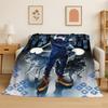 Cartoon Jujutsu Kaisen Anime Itadori Yuj Flannel Blanket Soft Warm Throw Blanket for Bedroom Living Room Bed Travel Picnic Kid