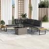VidaXL Garden Lounge Set with Cushions 2pcs Grey Braided Resin and Glass 3277496