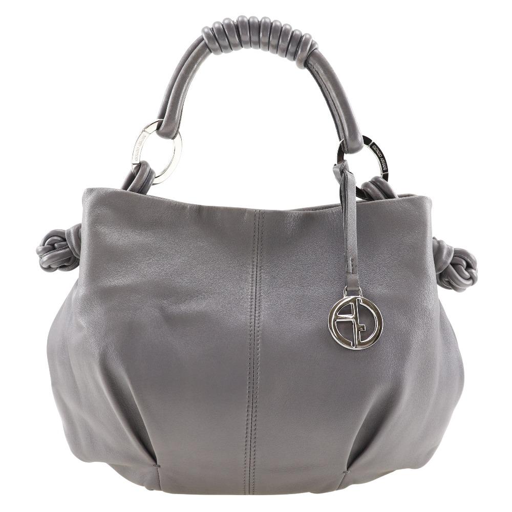 

ARMANI Shoulder Bag gray lambskin Women Used