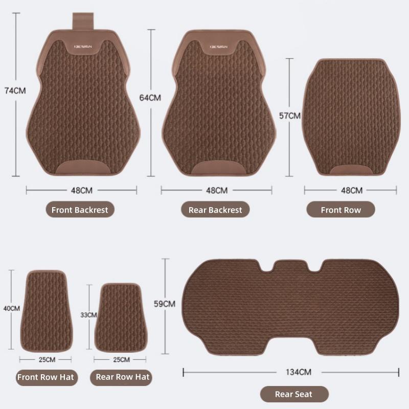 Universal Car Seat Cover Linen Front Seat Anti-slip Breathable Seat Cushion Fashion Car Interior Protection Pad Accessories