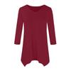 Women's Fashion Casual V-neck Seven-point Sleeve Shirt Belted Loose Comfortable Top