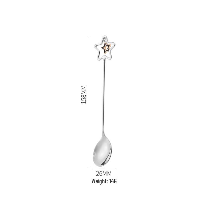 

Abay Star Pendant Stainless Steel Dessert Spoons (Set of 3)
