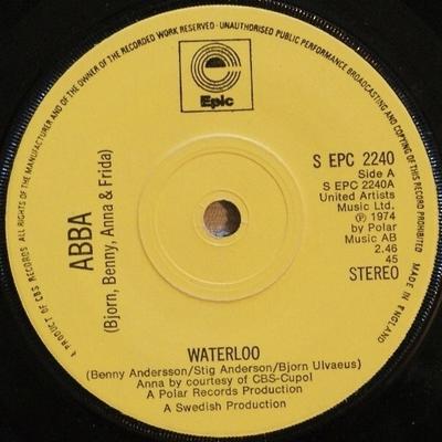 7inch Record ABBA , BJÖRN & BENNY, AGNETHA & ANN - Waterloo SEPC2240 Epic 1974 UK Pop Used