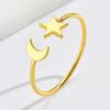 1-24PCSFashion Simple Alloy Moon Star Napkin Rings Gold Metal Table Decor for Ramadan Eid Islamic Party Banquet Kitchen Home Use
