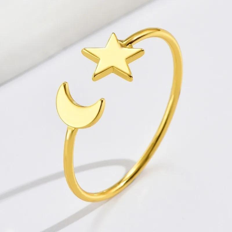 1-24PCSFashion Simple Alloy Moon Star Napkin Rings Gold Metal Table Decor for Ramadan Eid Islamic Party Banquet Kitchen Home Use