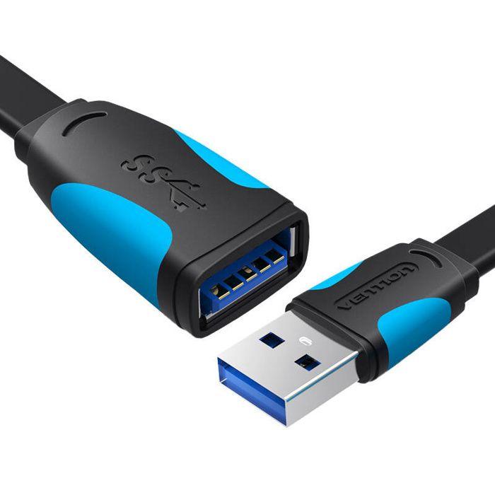 Câble d'extension USB 3.0 - VENTION - VAS-A13-B300 - 3 mètres - Transfert jusqu'à 5 Gbit/s - Plat