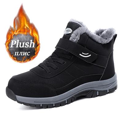 מגפי שלג חורפיים לגברים חמים בתוספת קטיפה, חסיני רוח, נוחים, נעלי כותנה יומיומיות לנשים, יוניסקס, זוג, מגפי טיולים מונעי החלקה