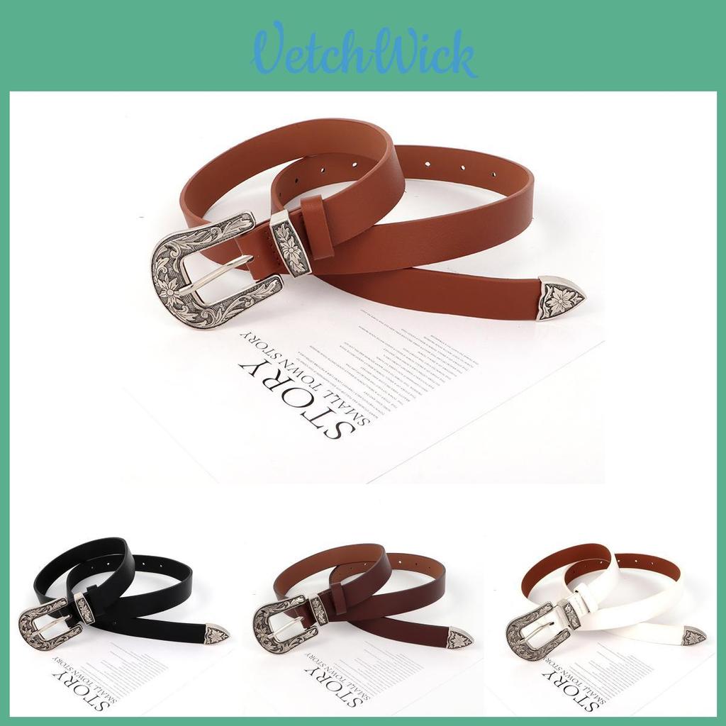 Womens Retro Pu Leather Belt With Alloy Pin Buckle For Casual And Business Wear