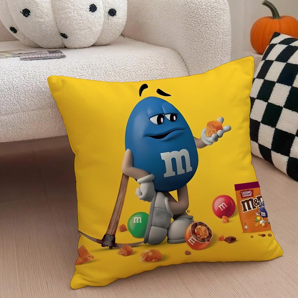 Cute Colorful American Brand MMMs Cushion Cover Throw Pillow Cover Hidden Button Durable Polyester Chair Cushion