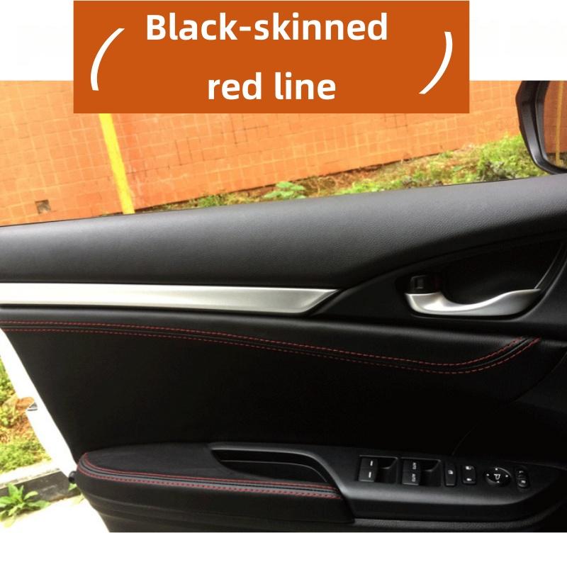 4 Doors Car Black Microfiber Leather Armrest Cover Auto Interior For Honda Civic 2016 2017 2018- Door Armrest Panel Cover