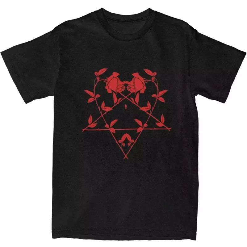 Hip Pop Rock Tshirt Him Band Ville Valo Heartagram Love Metal TShirt Summer Casual Streetwear Print Cotton ShortSleeved Unisex