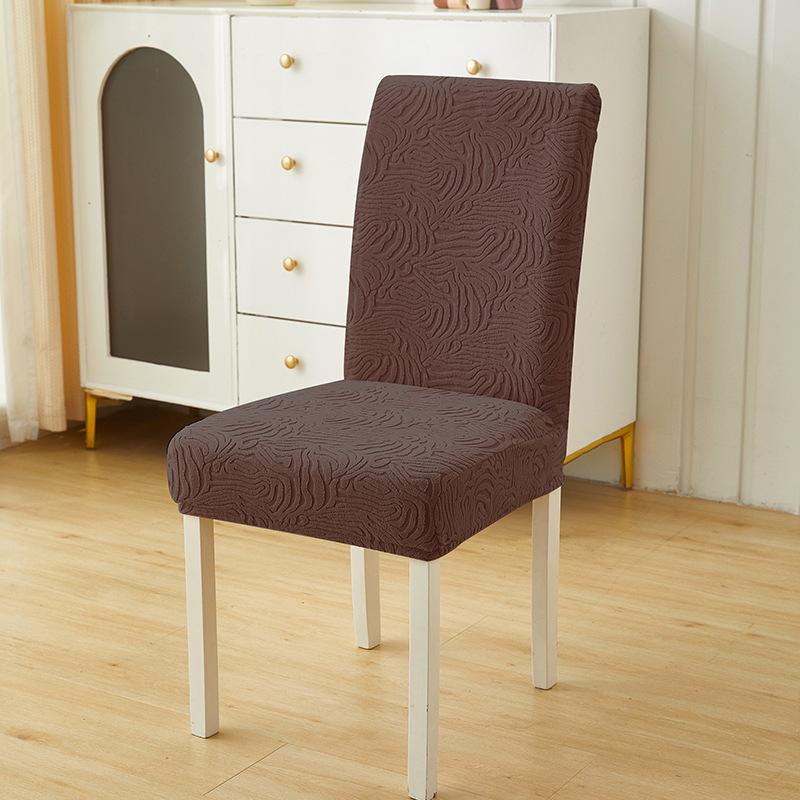 Elastyczny żakardowy pokrowiec na krzesło ze średnim oparciem, pogrubiony polarowy pokrowiec na krzesło all-inclusive, pokrowiec na krzesło do jadalni ze zintegrowanym oparciem hotelowym