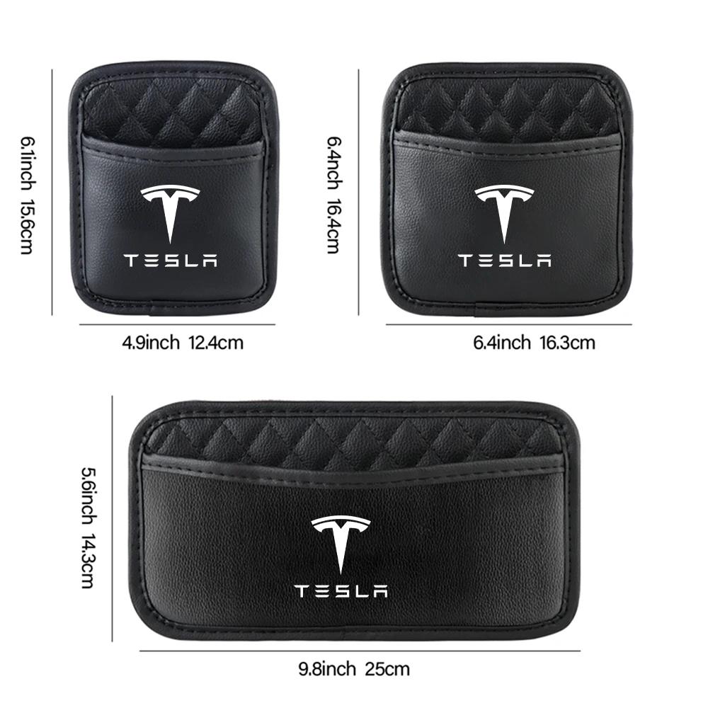 Car Sticker 2025 New Tesla Car Storage Bag Auto Seat Back Organization Pockets Tools Accessories For Tesla Model 3 Model S Model