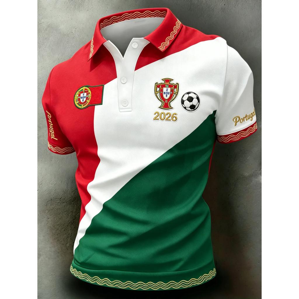 Football Print Polo Shirt for Men Classic Design Mens Polo Shirts Short Sleeve Dress Shirts for Men Workout Shirts for Men Golf Polos for Men