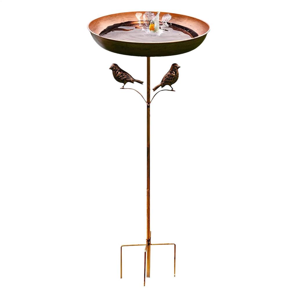 Standing Bird Bath Standing Birdfeeders for Yard Decor Metal Bird Bath Feeder Rustproof 32.28-Inch Tall for Garden Patio Yard