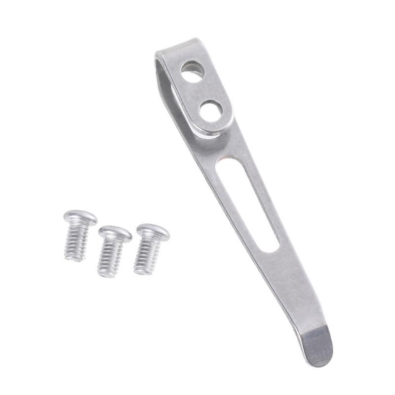 Stainless Steel Cutter Pockets Clip Back Clamp With 3Pcs Screws Make Cutter Back Clip Replacement Accessories Parts