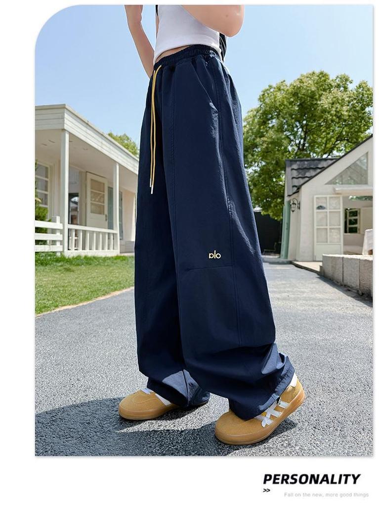 Girls' Quick-Dry Embroidered Wide-Leg Summer Pants