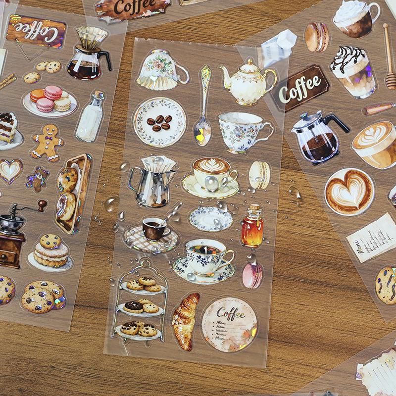 Cross-Border Cuisine: Simple Ins DIY Coffee PET Sticker Book for Scrapbooking