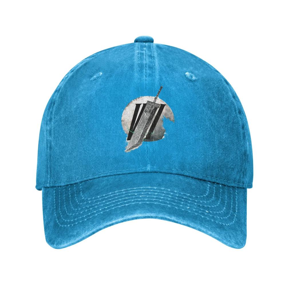 Fantasy Reborn FF7 Gewaschene Baseballkappe Fitted Retro Sun Trucker-Hut Sommer Damen Herren Laufen Hippie Baseballkappen