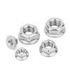 304 Stainless Steel Non-Slip Hex Flange Nut with Washer Cap, Anti-Loosening, Sizes M3-M12