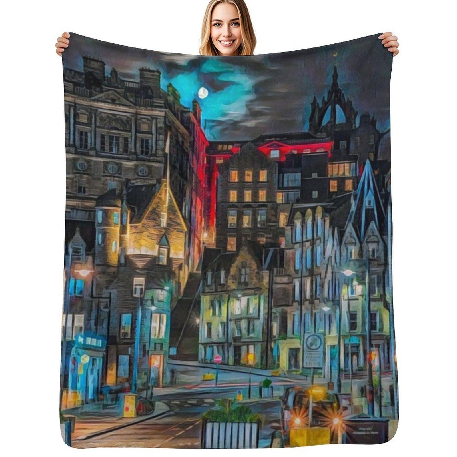 Edinburgh Throw Blanket Elegant Warm Throw Blanket for Hotel Home Size: 75*100cm, Weight: 230 GSM