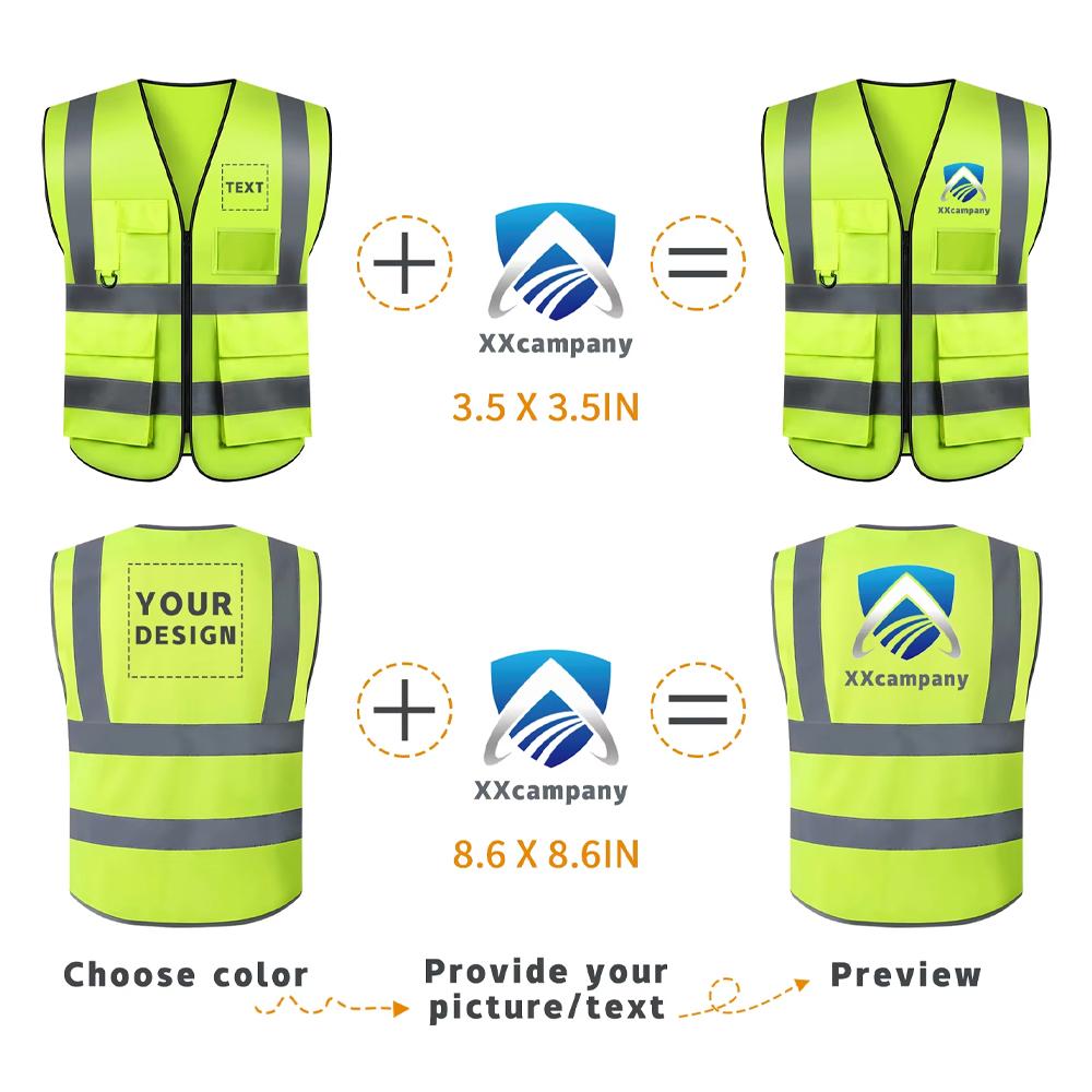 Custom Your Logo Workwear Vest Multi Pockets Construction Building Vests With Zipper Front Working Clothes For Women Men