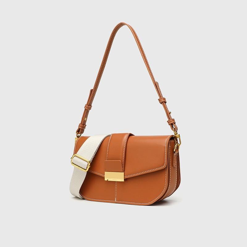 

ZR Women s Bag Simple All-matching Wide Shoulder Strap Cross-body High-end Single-shoulder Organ Tofu