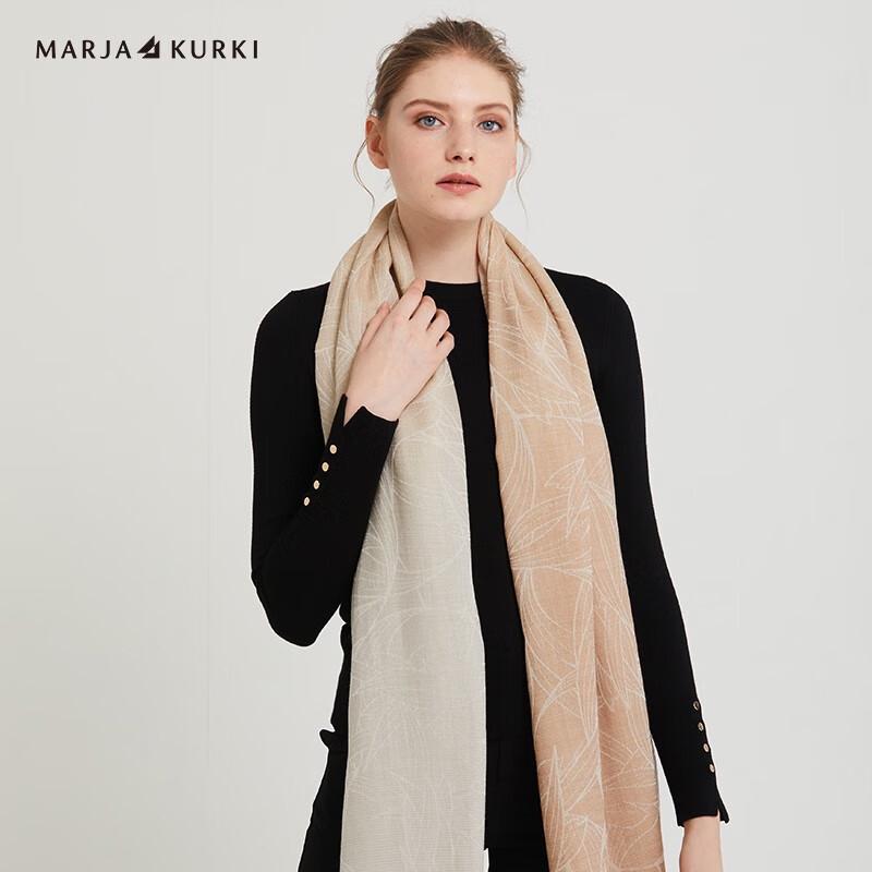 MARJA KURKI Wool Silk Blend Winter Shawl Scarf