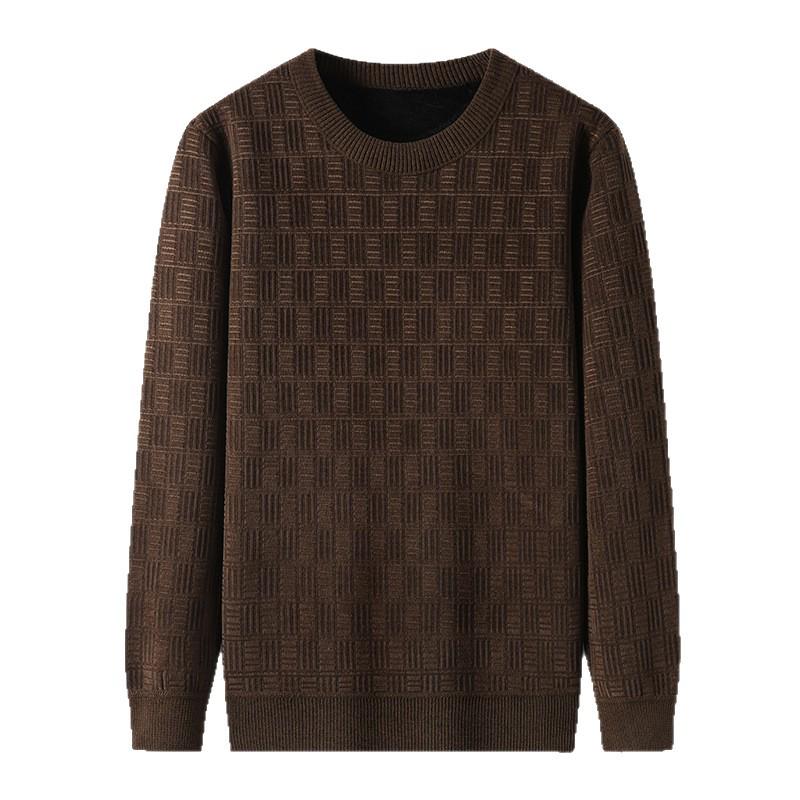 Men's Chenille Jacquard Fleece Pullover Sweater - Autumn/Winter 2022