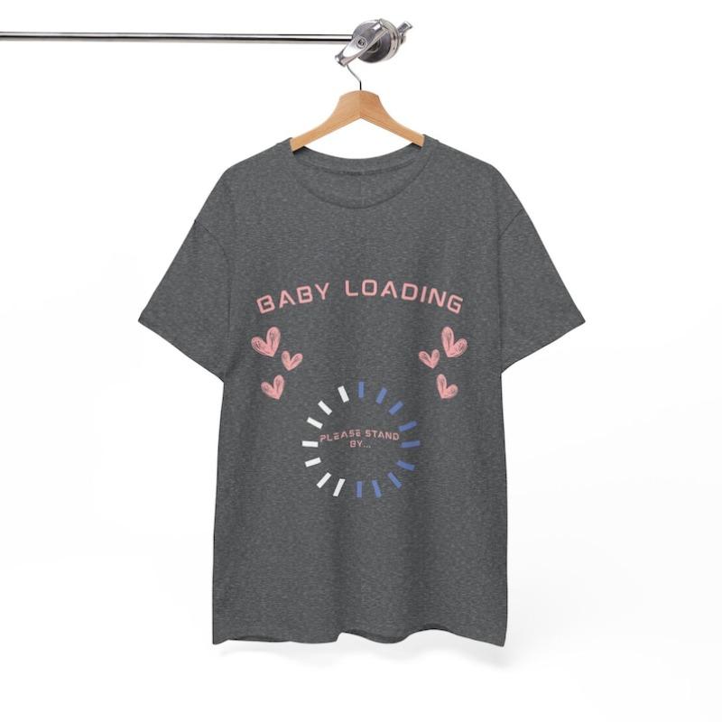 Baby Loading Heavy Cotton Tee Pregnancy AnnounceUnisext Shirt High Quality Fashion Regular Short Sleeve Tshort Street Breathable