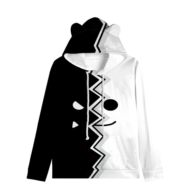 Dětská mikina Angry Geometry Dash pro chlapce Dívčí mikina Harajuku Streetwear Hip Hop Kawaii Cat Ear Pullover s kapucí