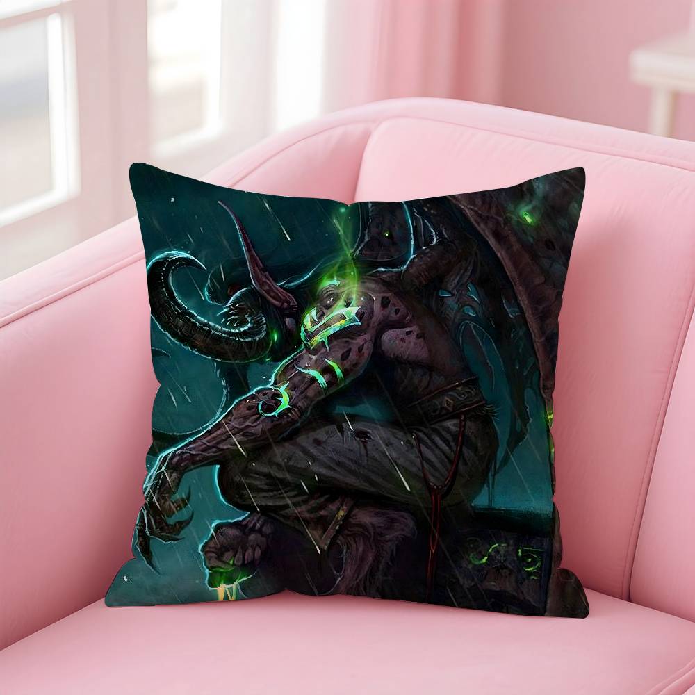 Warcrafts of World W-WOW Pillow Case Pattern Printing Pillowcase Living Room Sofa Cushion Cover Bedroom Room Decor