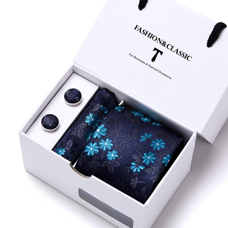 Men'S Tie Set Gift Box 5-Piece Set Group Tie Business Dress Wedding Tie