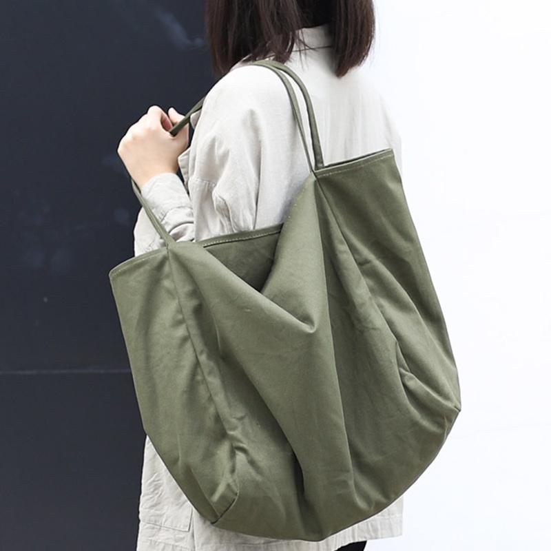 IELGY Simple Forest Style Large Capacity Literary Canvas Shoulder Bag Women