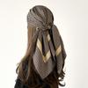 New Spring Imitation Silk Scarf for Women  Twill Large Square Scarf  Versatile Printed Decorative Sunscreen Shawl In Summer