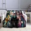 LOUSIDREAM Demon Slayer Deky pro postele Home Travel Flanelová deka pro dospělé na gauč Obývací pokoj Pohovka Child Keep Warm