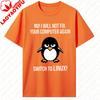 Lustige Switch To Linux Wütender Tux Pinguin T-Shirts Herren Neuheit Kurzarm Oberteile Programmierer Computerentwickler Geek Nerd T-Shirts Unisex